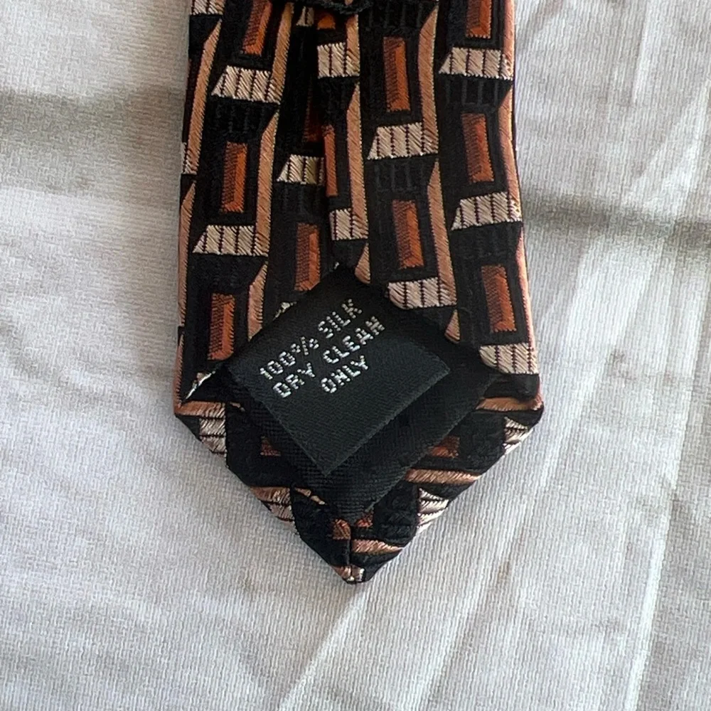Campia Moda Brown Geometric Neck Tie 57”